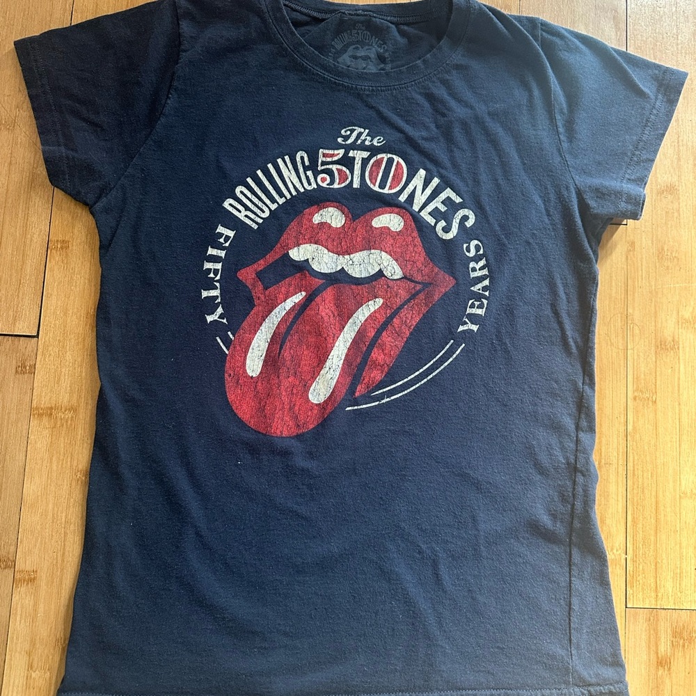 Rolling Stones 50 Years Graphic Tee w Lips & Tongue Logo